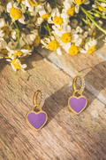 Adorable Gold and Purple Heart Huggies - Elizacollective
