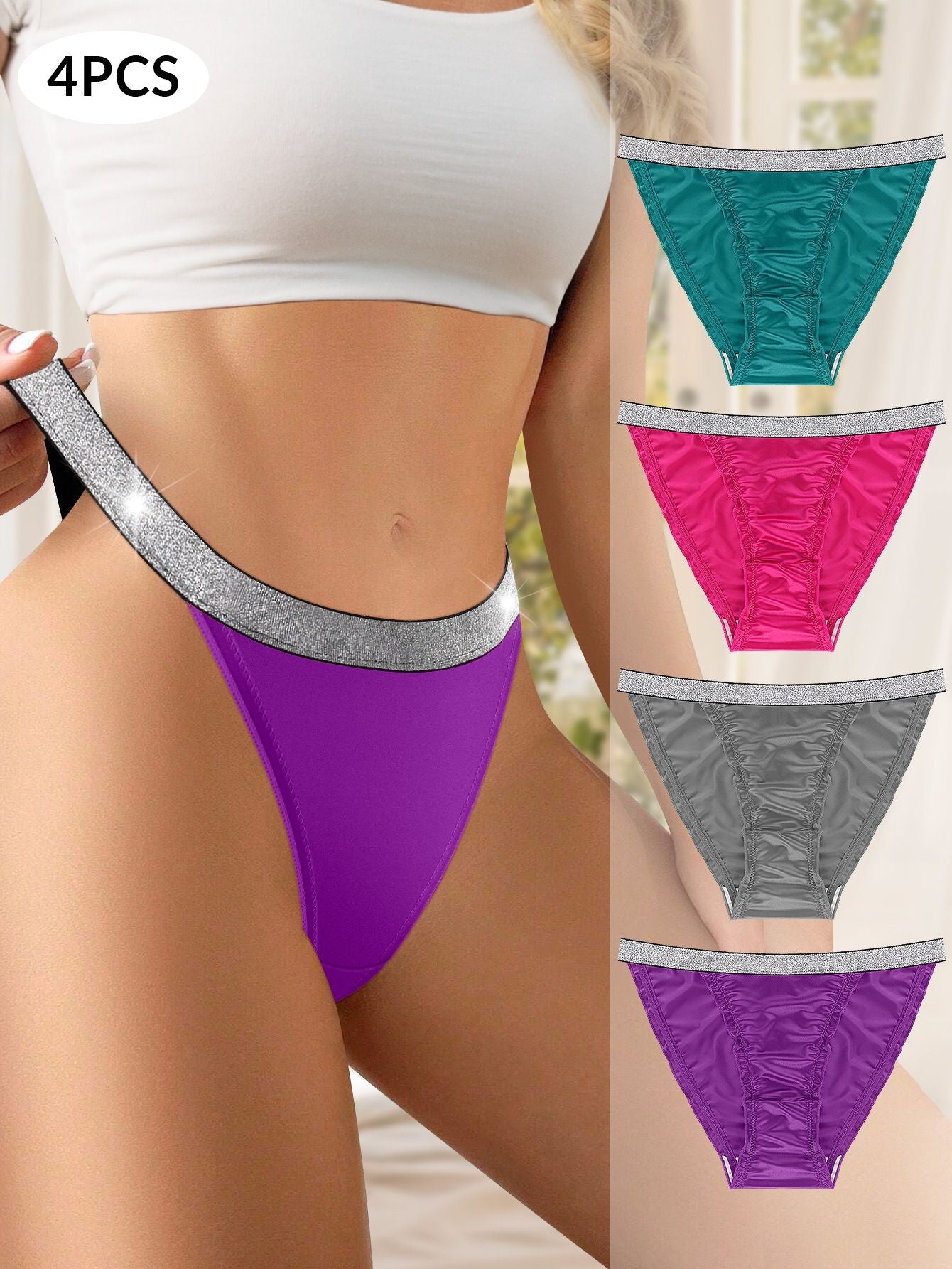4 Pack Women’s Sexy Lace G-String Panty Set - Elizacollective